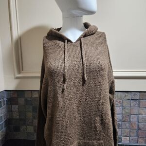 New Natural Hooded Cozy Sweater